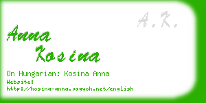 anna kosina business card